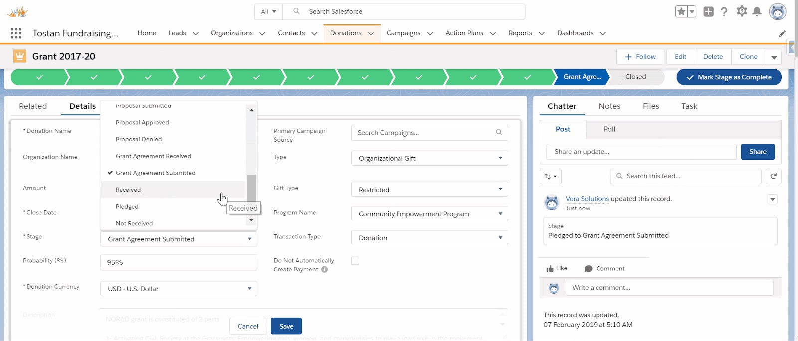 Tostan | M&E on Amp Impact and Salesforce