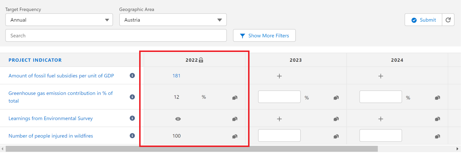 Reporting Period Locked Status Displays in Dropdown