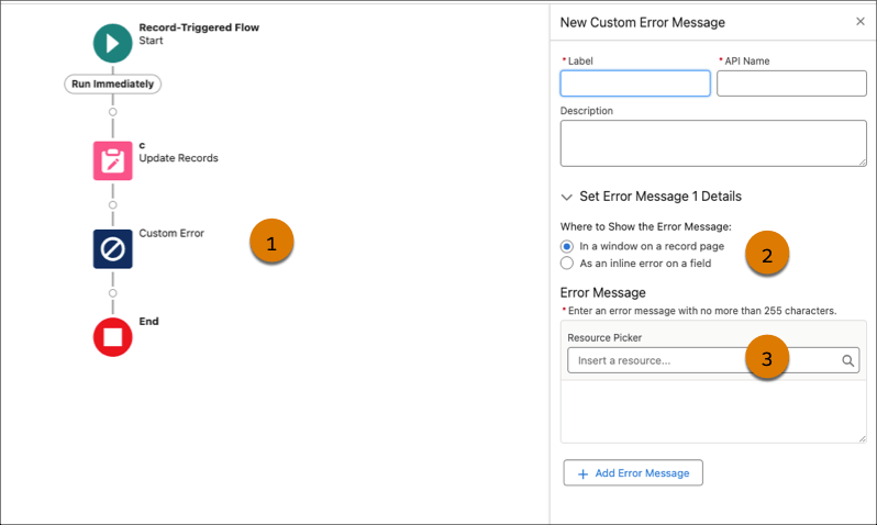 Create Custom Error Messages in Record-Triggered Flows