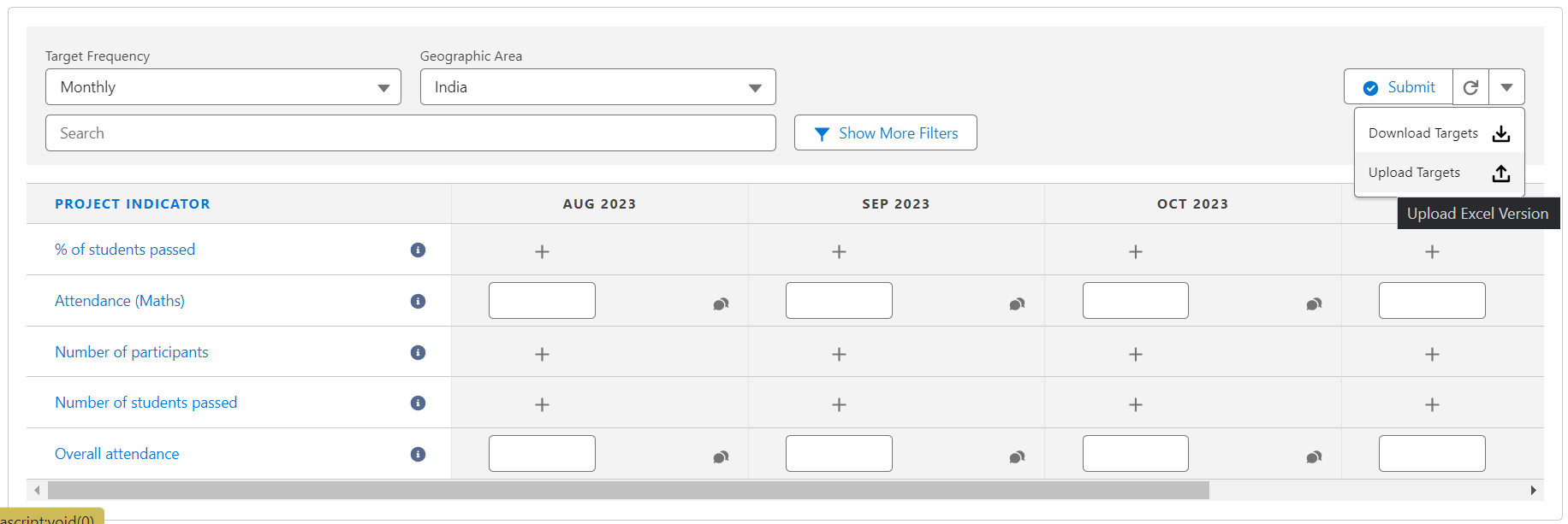 Download & Upload Targets on the setTargets LWC